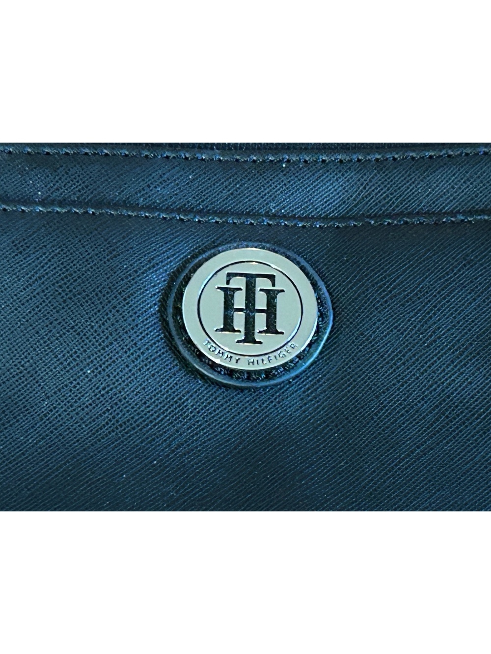 Tommy Hilfiger Black Saffiano Leather Wristlet